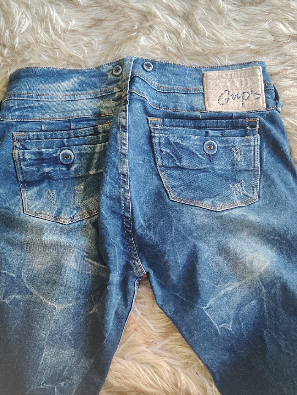 Woman's Stretch Jeans Lots Of Button Detail